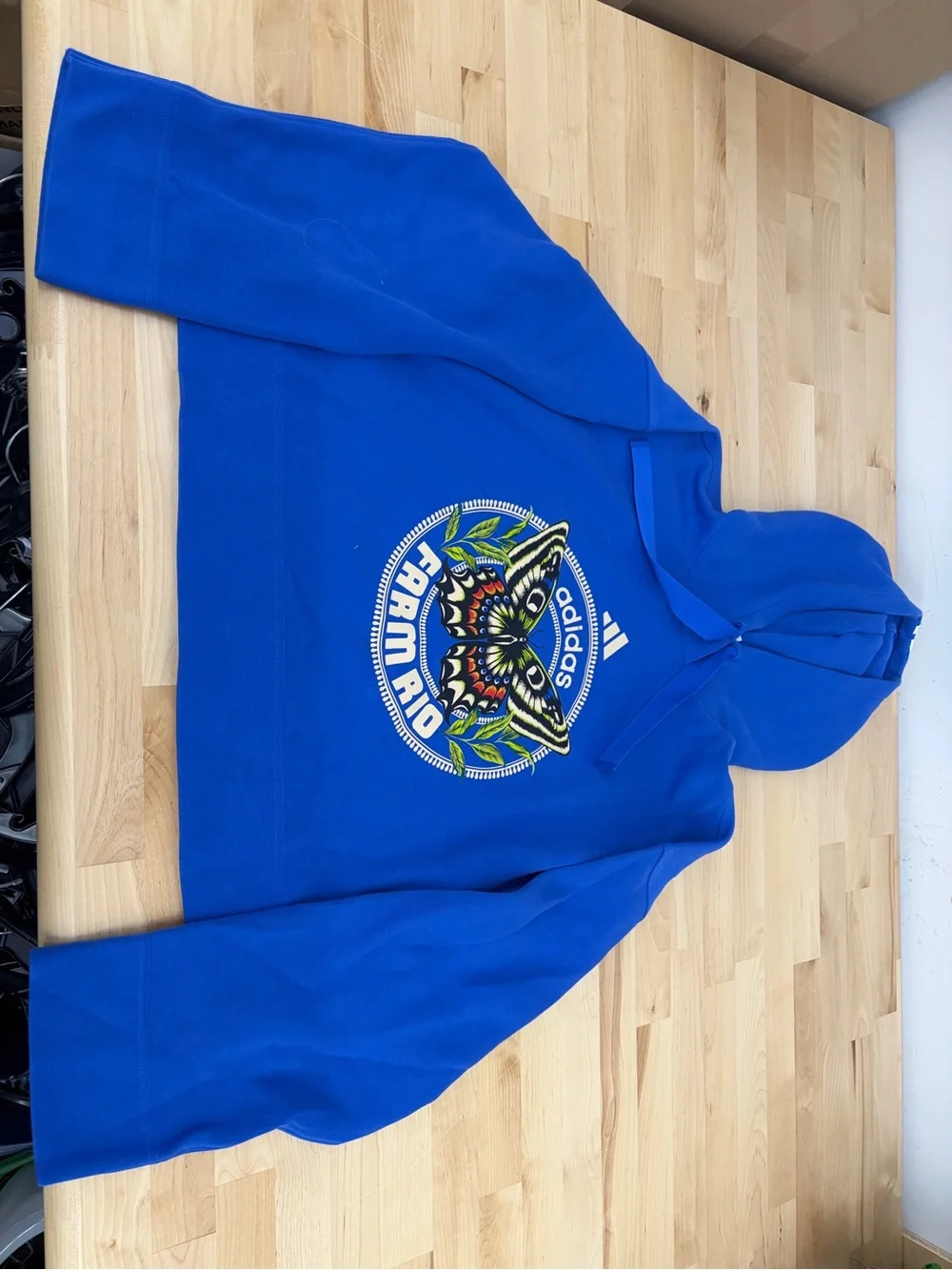 Adidas X FARM Rio Blue Butterfly Hoodie